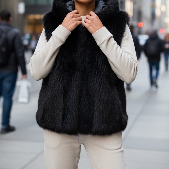 Andrew Marc Jackets & Blazers - Andrew Marc Genuine Opposum Fur and Real Leather Unisex Vest